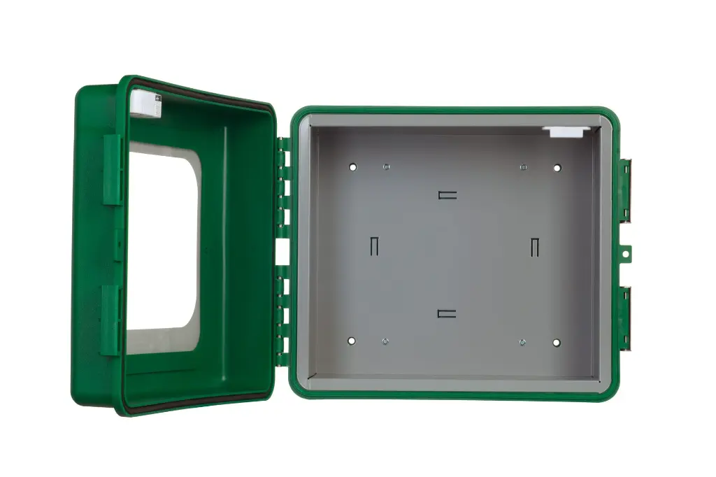 60.212 & 60.213 ARKY AED outdoor cabinet horizontal - Open.webp