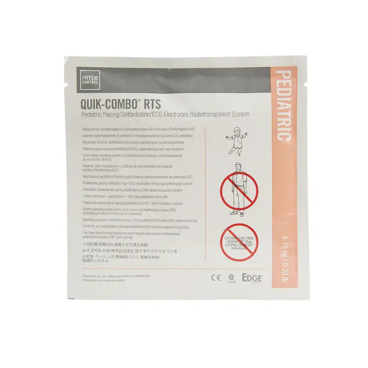 [11996-000093] Physio-Control LIFEPAK Pediatric EDGE System RTS Electrodes with QUIK-COMBO Connector