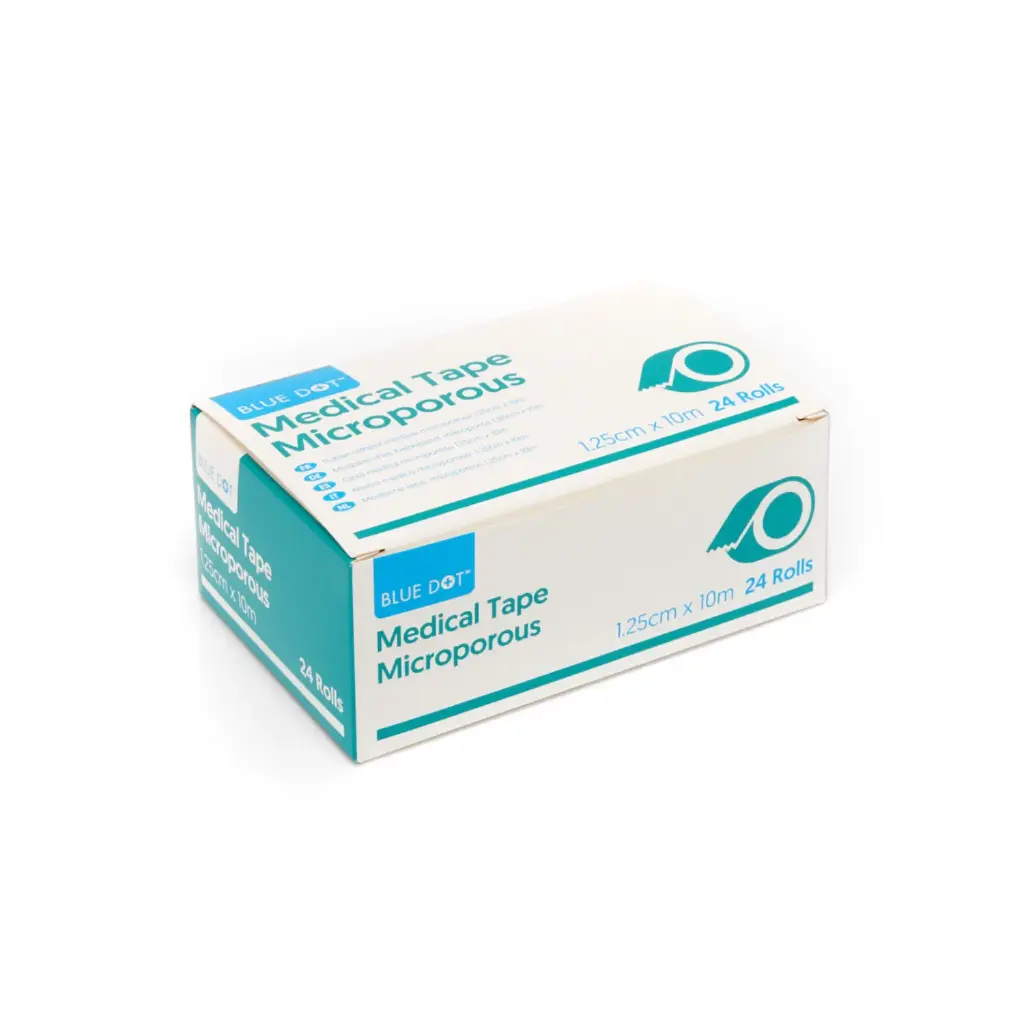 [12802] BLUE DOT Medical Tape Microporous 1.25cm x 10m, Box of 24