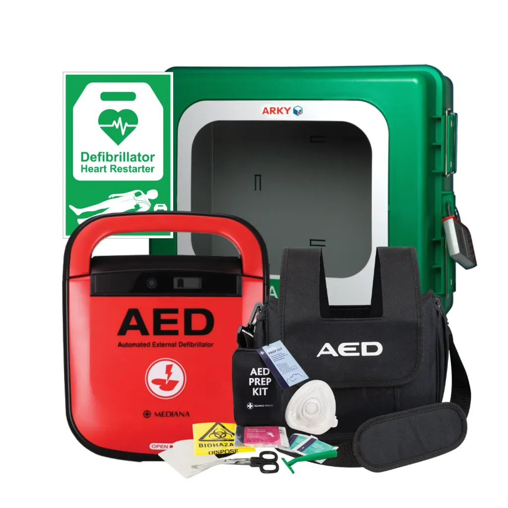 BUNDLE DEAL | Mediana HeartOn A15 AED & Arky Outdoor Cabinet