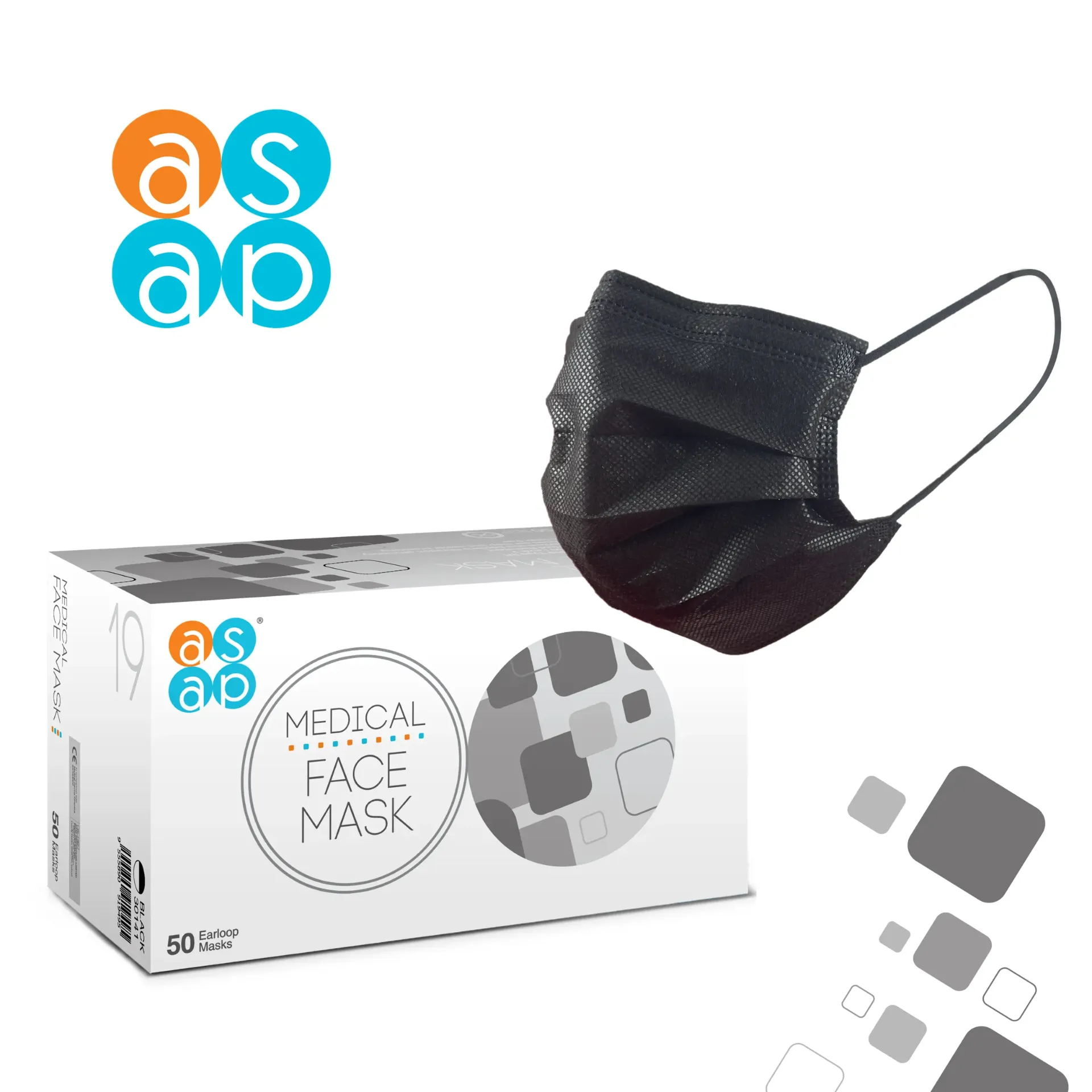 [30011] ASAP Medical Face Masks Type IIR, Blue with Ear Loops