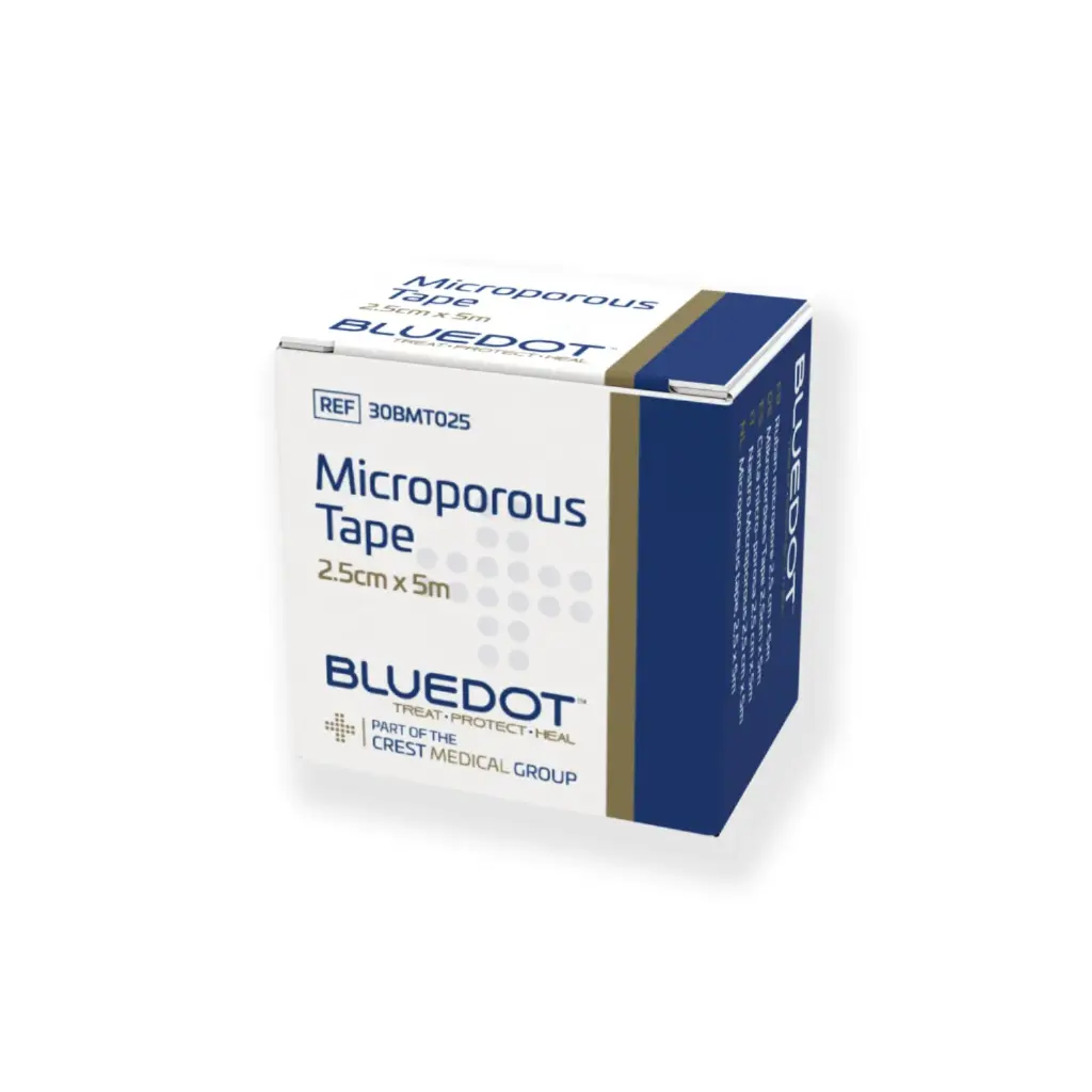 [30BMT025] BLUE DOT Microporous Tape Boxed 2.5cm x 5m