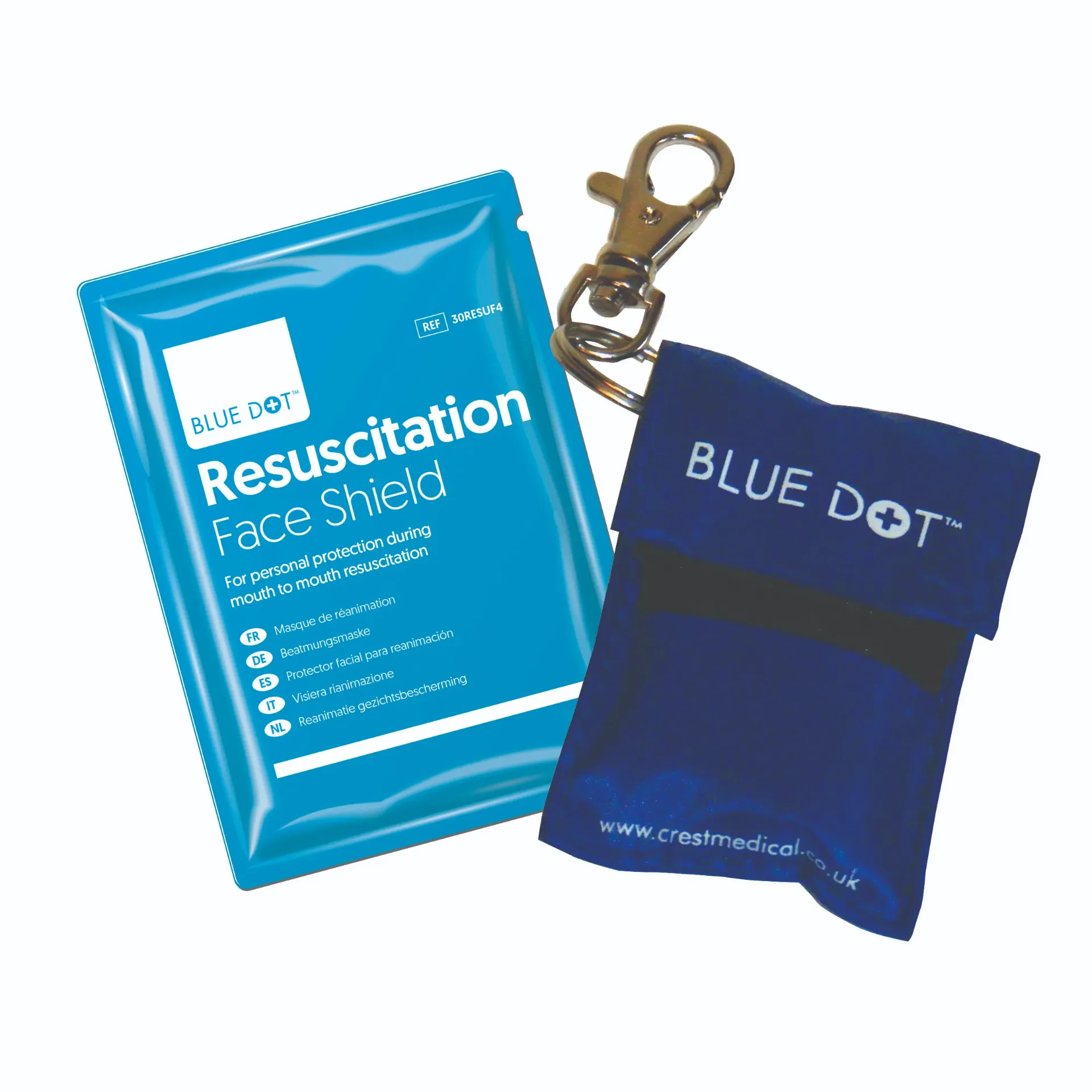 [30BNFR1] BLUE DOT Keyring Pouch & Face Shield