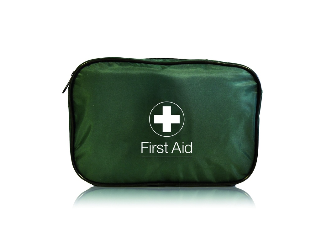 [30DGZT93] First Aid Green Zipped Bag 15.5cm x 23.5cm x 7cm EMPTY