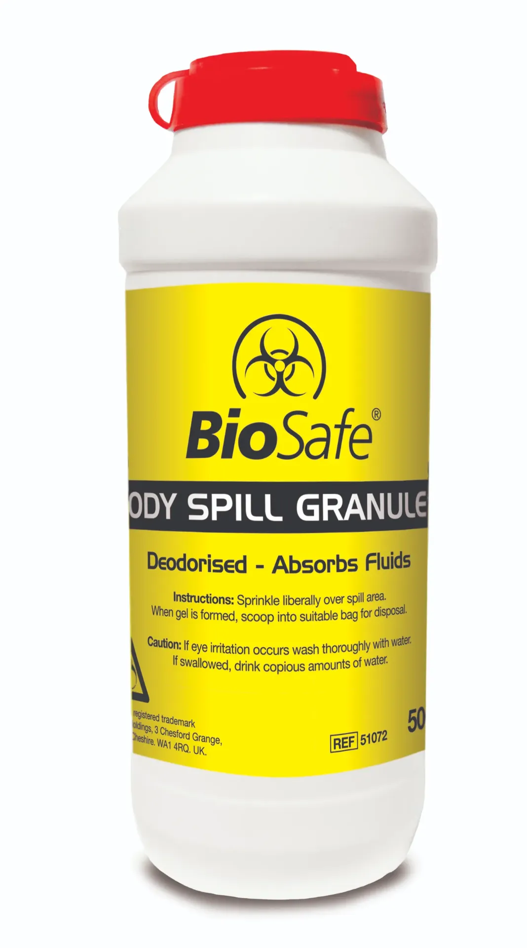 [51072] BioSafe Biohazard Body Fluid Spill Granules 500g Shaker