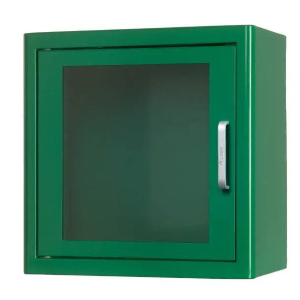 [60.122] INDOOR AED Cabinet, Green, with Alarm