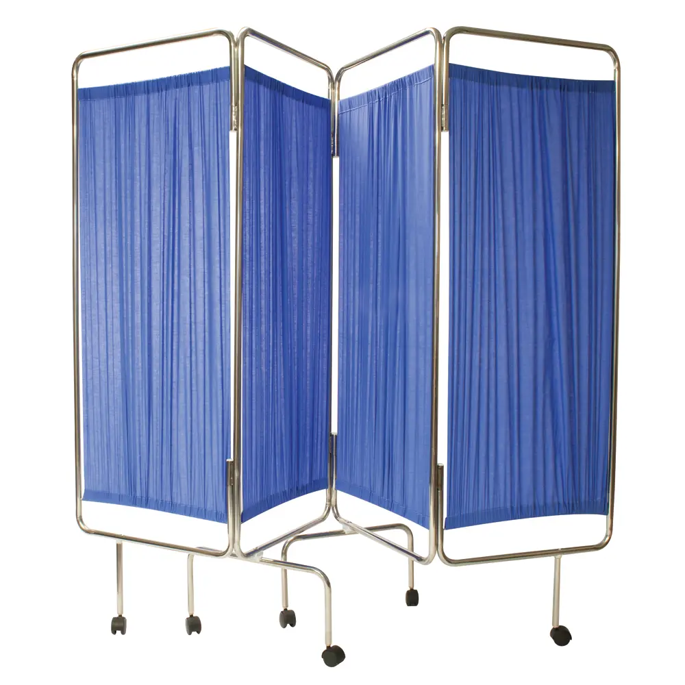 [7552] CODE RED Medical Screen – 4 Fold with Curtains