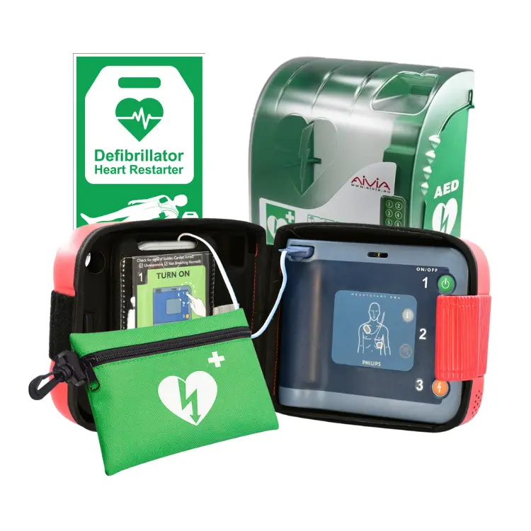 [861304-C01BO] BUNDLE DEAL | Philips Heartstart FRx & Aivia Outdoor Cabinet Locked
