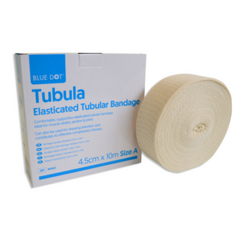 [86965] BLUE DOT Tubular Bandage Size A 4.5cm x 10m Elastic Support