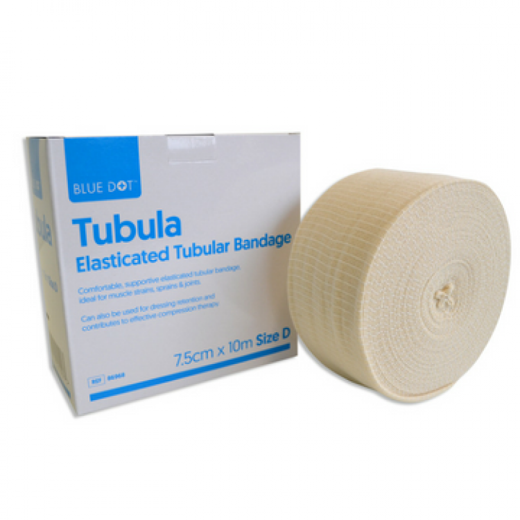 [86968] BLUE DOT Tubular Bandage Size D 7.5cm x 10m Elastic Support