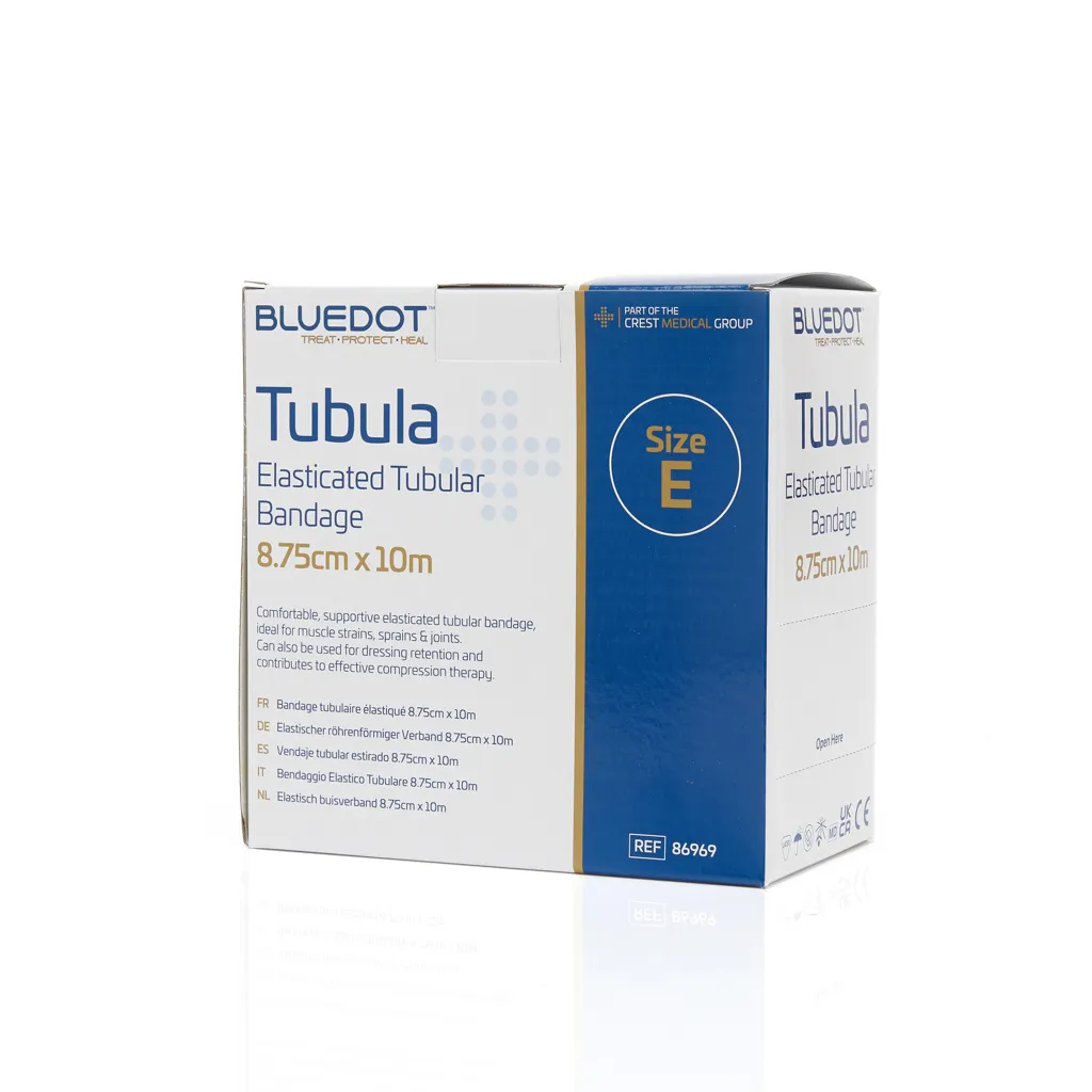 [86969] BLUE DOT Tubular Bandage Size E 8.75cm x 10m Elastic Support