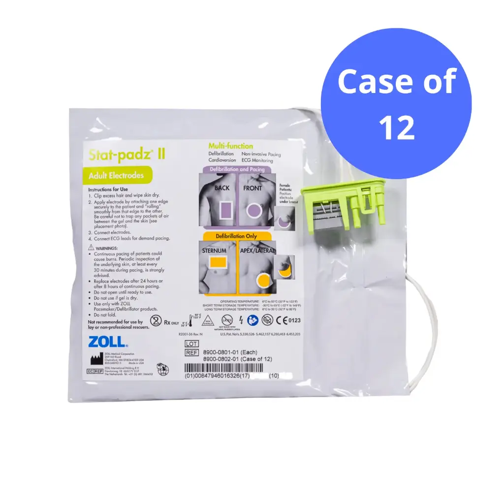 [8900-0802-01] ZOLL Stat Padz (Pads) II Electrodes - Case of 12