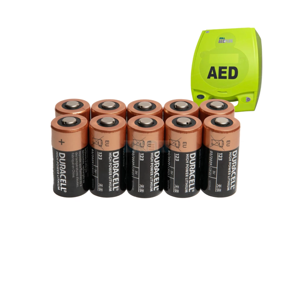 [CR123A-10] ZOLL AED Plus CR123A Duracell Lithium - 3V, Pack of 10