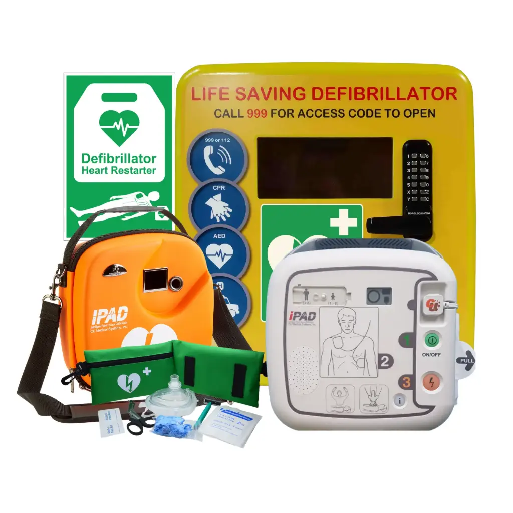 BUNDLE DEAL | IPAD SP1 AED & Polycarbonate Outdoor Cabinet, Locked