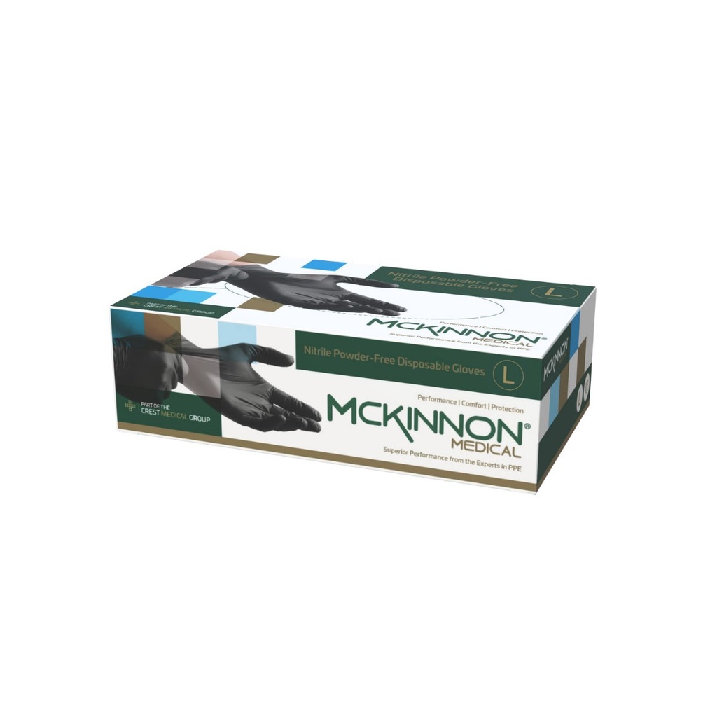 [MB100L] Black Nitrile LARGE Gloves Powder-Free (100) Box
