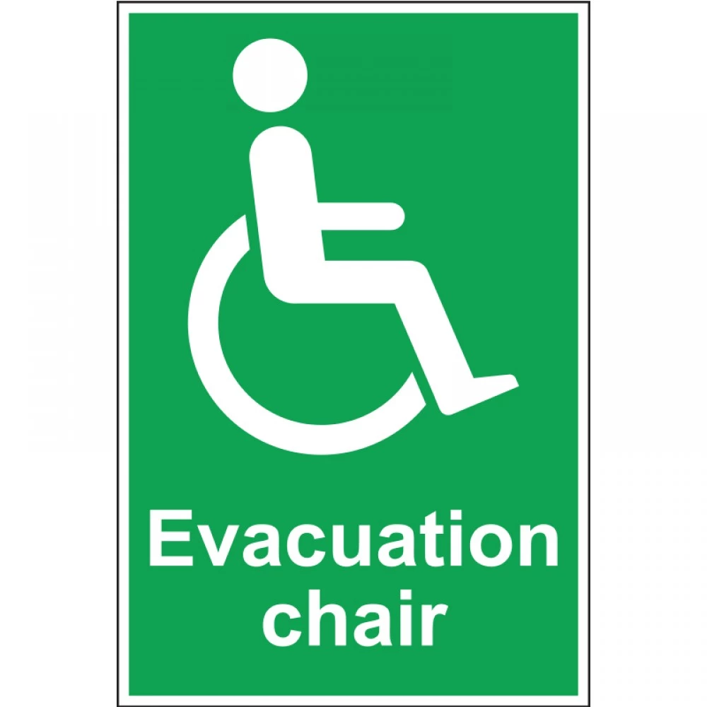 [S3219R] Evacuation Chair Sign Rigid 20 x 30cm