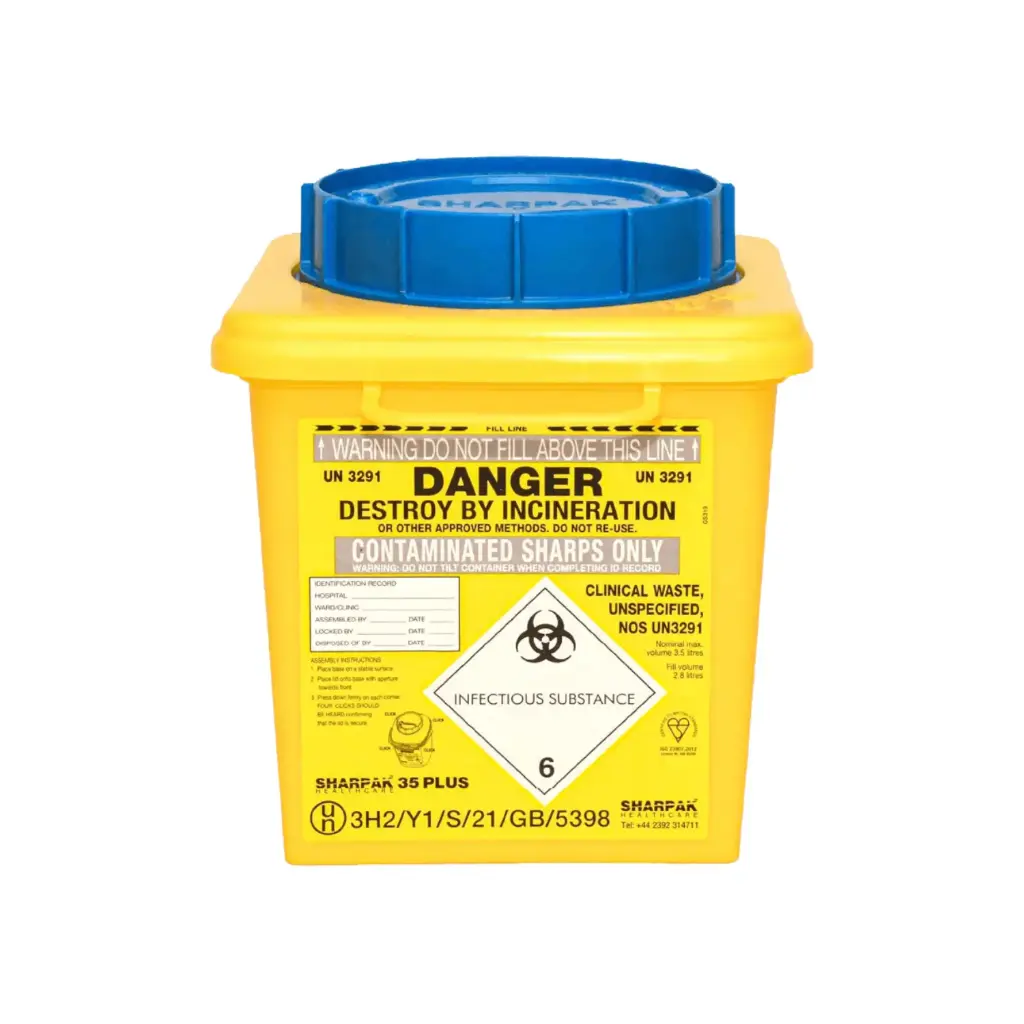 SHARPAK 35 PLUS – 3.5 Litre Sharps Disposal Container