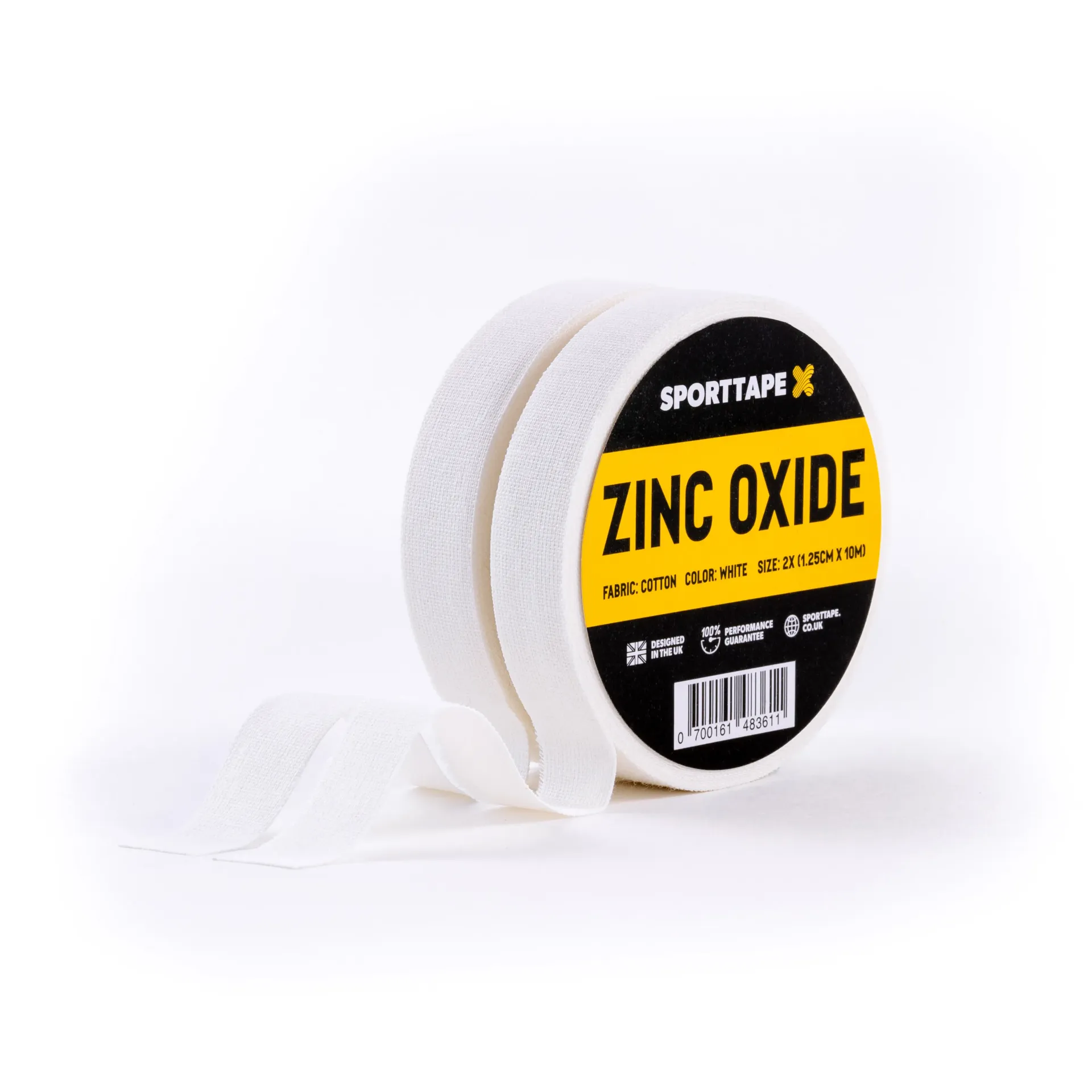 ZINC OXIDE TAPE | HAND TEAR, 1.25cm x 10m x 2, WHITE