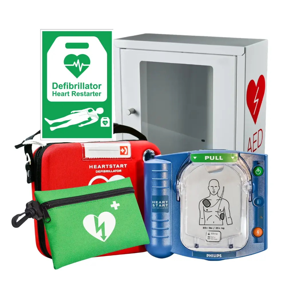BUNDLE DEAL | Philips HeartStart HS1 AED(Slim Case) & Indoor Cabinet