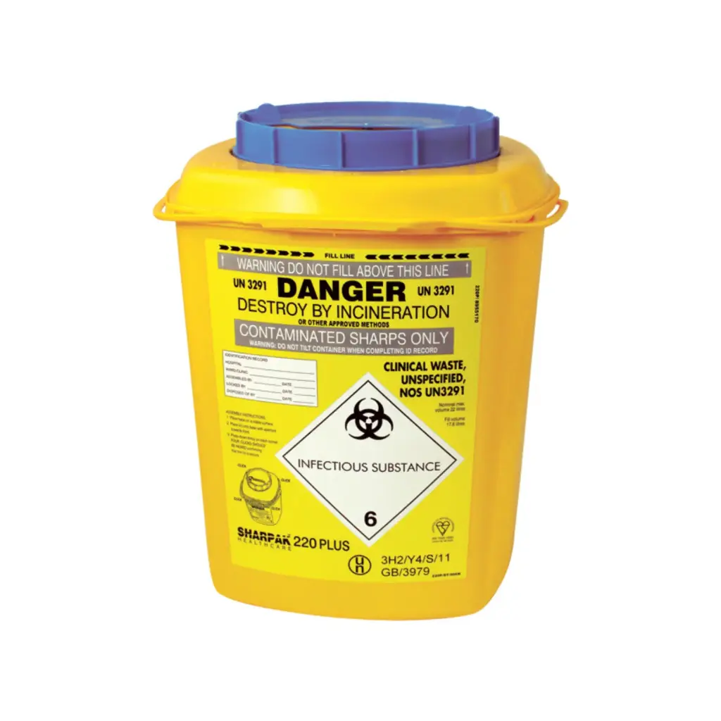 SHARPAK 220 PLUS – 22 Litre Sharps Disposal Container
