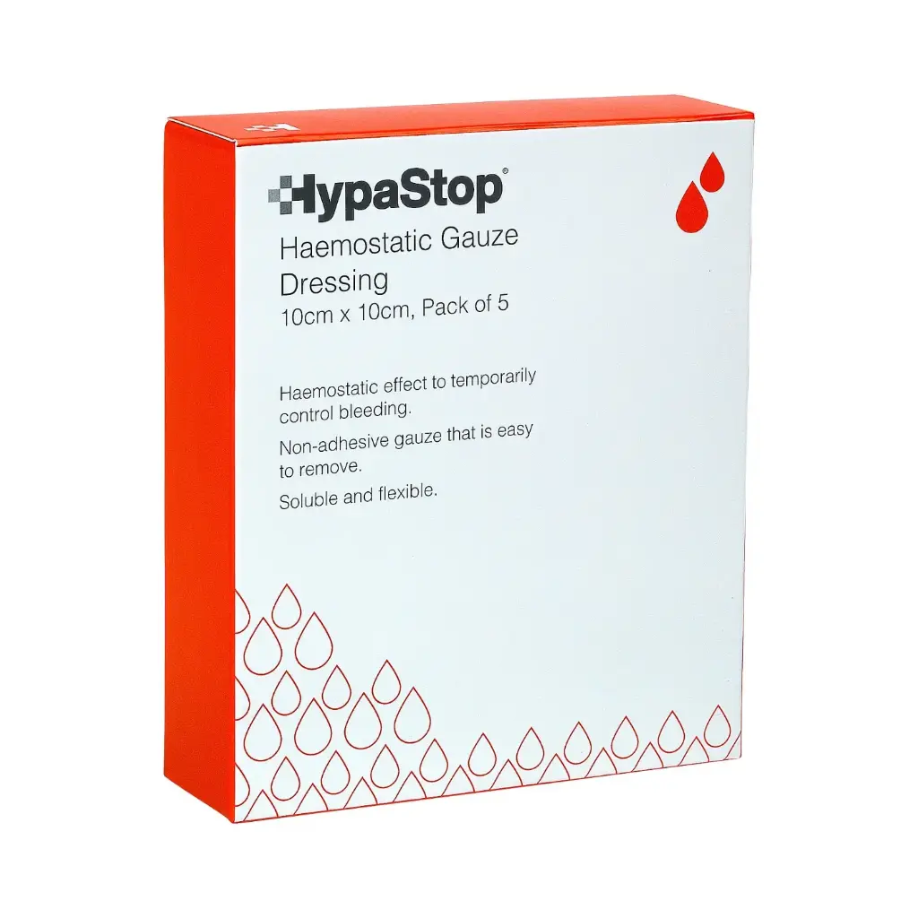 [M6418PK5] HypaStop Haemostatic Gauze Dressing 10cm x 10cm