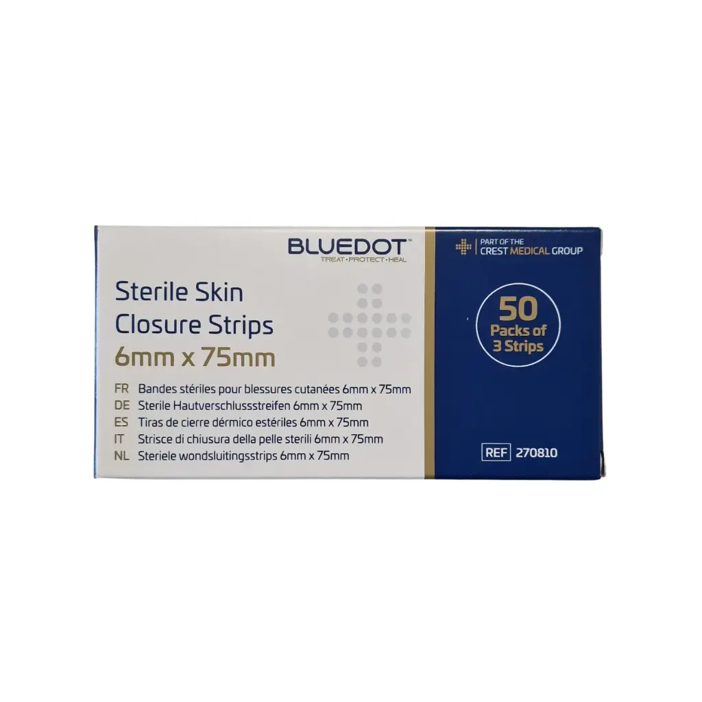 [270810] BLUEDOT Sterile Skin Closure Strips - 6mm x 75mm