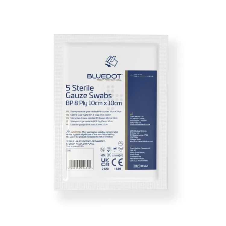 Sterile Gauze Swabs BP 8 Ply 10cm x 10cm