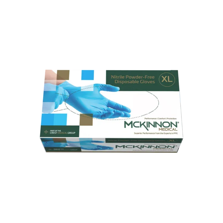 Blue Nitrile PF Examination Gloves - XLARGE