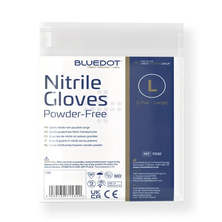 [71532] Nitrile PF Gloves LARGE
