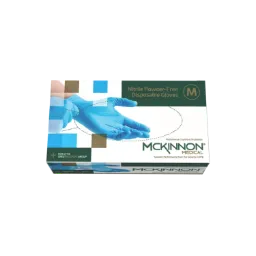 Blue Nitrile PF Examination Gloves - MEDIUM
