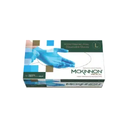 Blue Nitrile PF Examination Gloves - LARGE