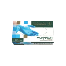 Blue Nitrile PF Examination Gloves - SMALL